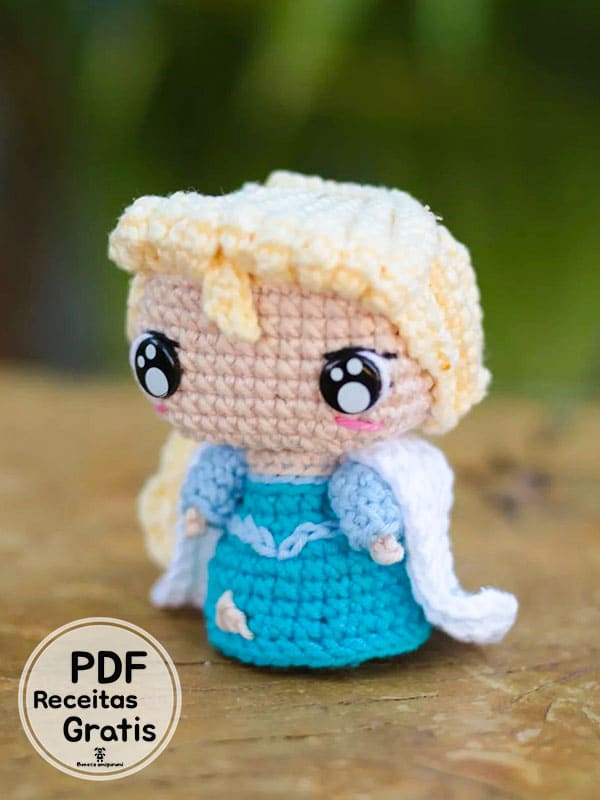 Boneca Elsa Frozen Princesa Disney Amigurumi PDF Grátis