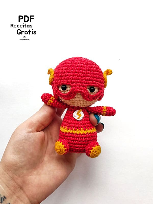 The Flash Boneca de Croche Amigurumi PDF Receita Grátis